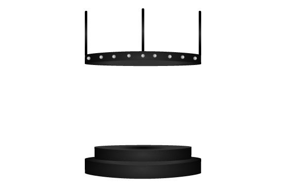3d Black Futuristic Podium Stage Design