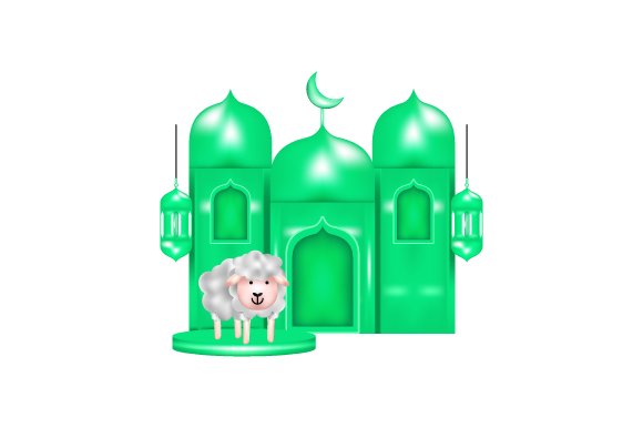 3d Eid Al Adha Rendering Design Vector