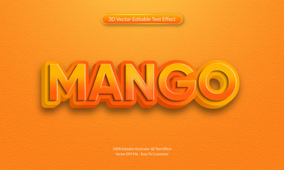 3D Mango Editable Text Effect Design for Modern Projects