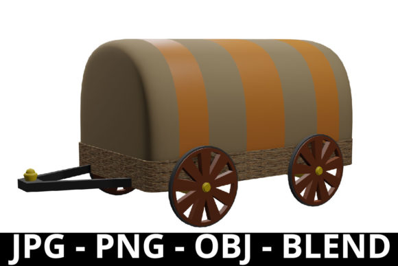 3d Rendering Wagon for Game Design: A Wildwest Asset