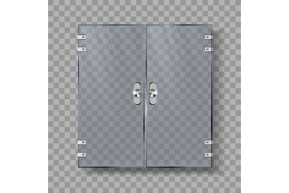 Glass Doors with Silver Handle: Design & Vector Assets