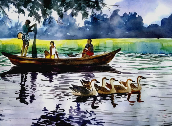 Hand Drawn Watercolor Boat on River: A Practical Asset Review