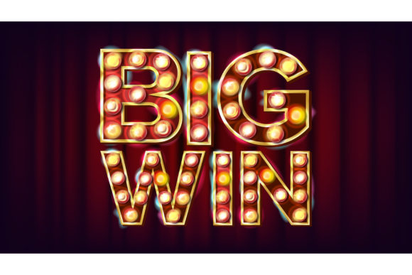 Maximizing Impact with the Big Win Banner Vector: Casino 3D Glowing Element for Advertising Design